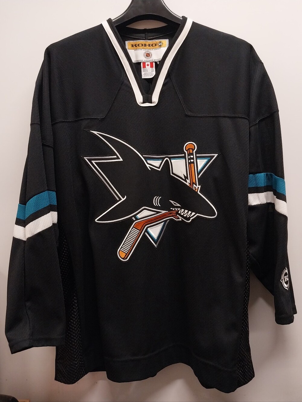 Koho San Jose Sharks Black Jersey Vtg. Broken Stick Size 2xl MiC!